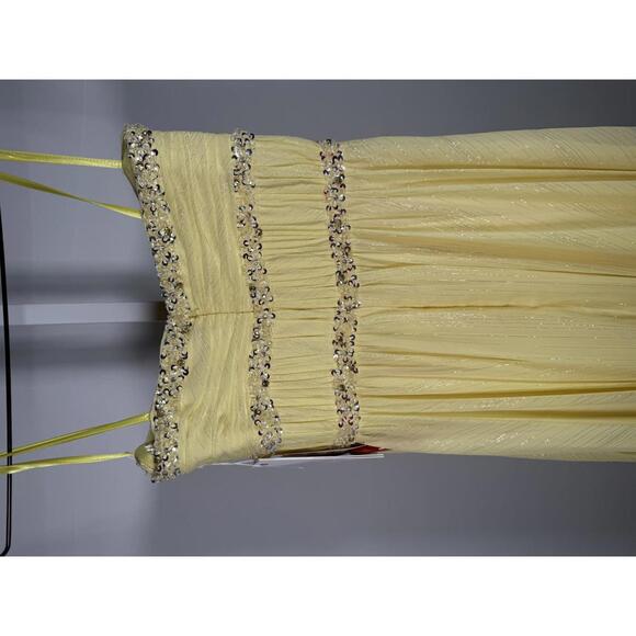 NWT Mac Duggal Yellow Strapless High-Low Ruffle Dress with Embellishments Size 4 - Picture 8 of 13